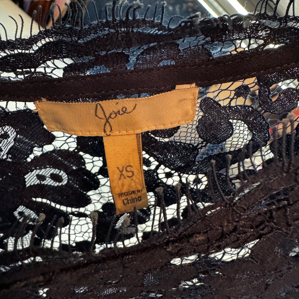 Joie Midnight Blue Lace Blouse - Picture 5 of 7